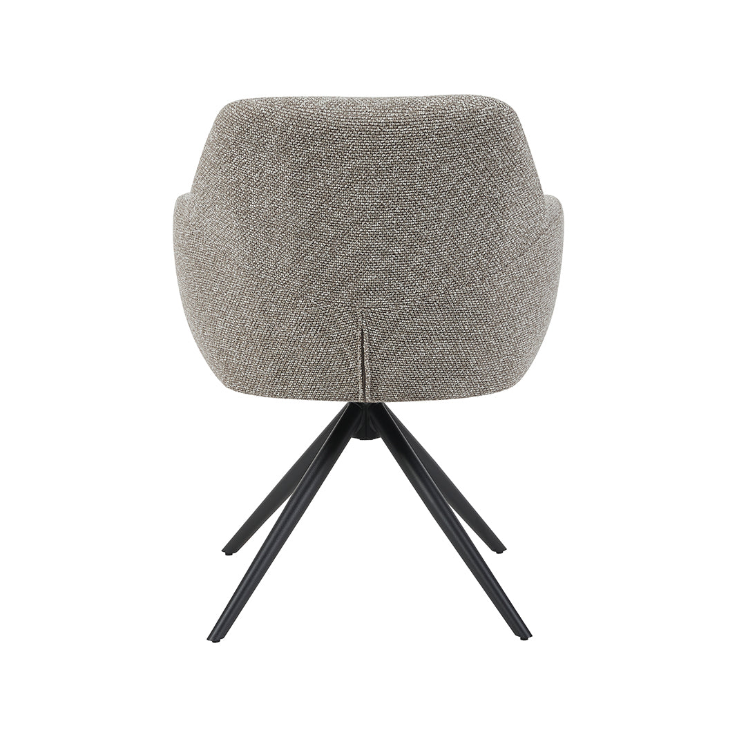 Eetkamerstoel Sayuri - Mushroom - Royal Boucle - Zwart Metalen Frame