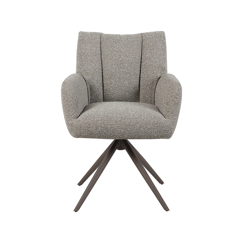 Eetkamerstoel Padua - Mushroom - Royal Boucle - Brons Metalen Frame