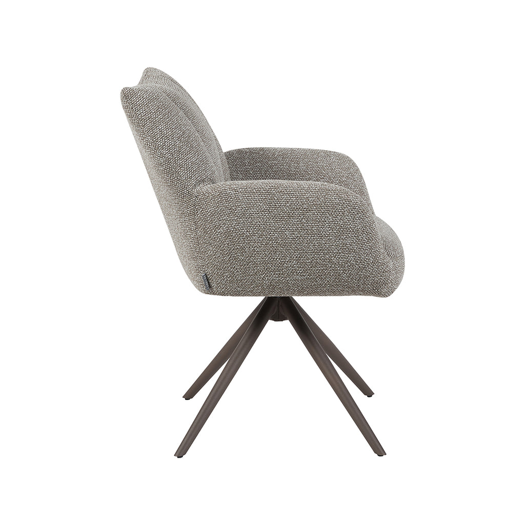 Eetkamerstoel Padua - Mushroom - Royal Boucle - Brons Metalen Frame