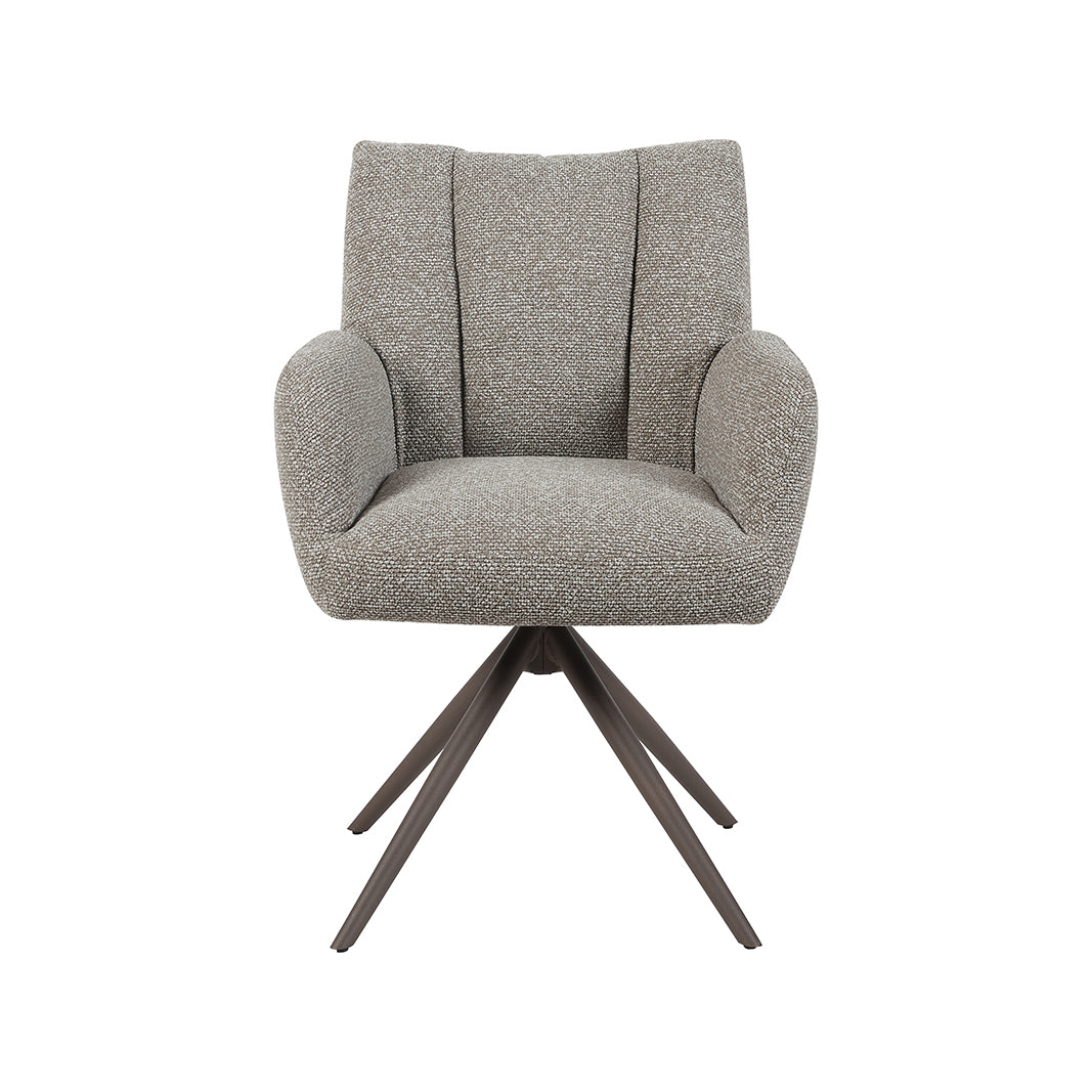 Eetkamerstoel Padua - Mushroom - Royal Boucle - Brons Metalen Frame