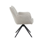 Eetkamerstoel Amalfi - Naturel - Royal Boucle - Zwart Metalen Frame