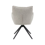 Eetkamerstoel Amalfi - Naturel - Royal Boucle - Zwart Metalen Frame