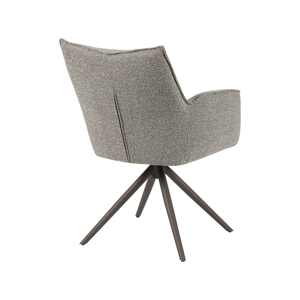 Eetkamerstoel Amalfi - Mushroom - Royal Boucle - Brons Metalen Frame