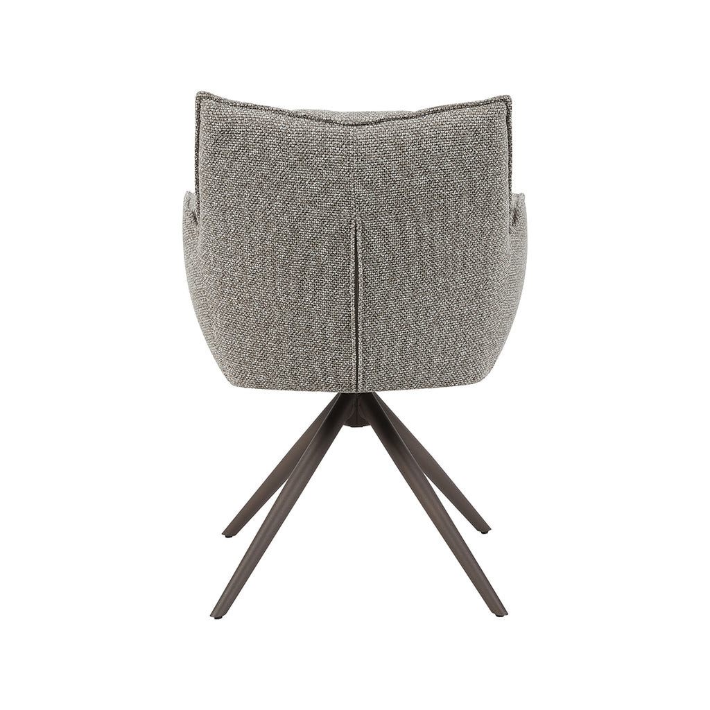 Eetkamerstoel Amalfi - Mushroom - Royal Boucle - Brons Metalen Frame