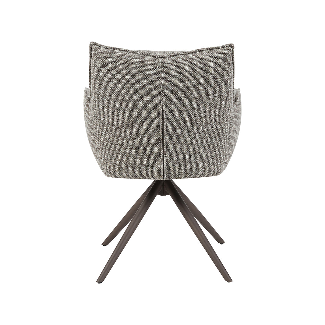 Eetkamerstoel Amalfi - Mushroom - Royal Boucle - Brons Metalen Frame