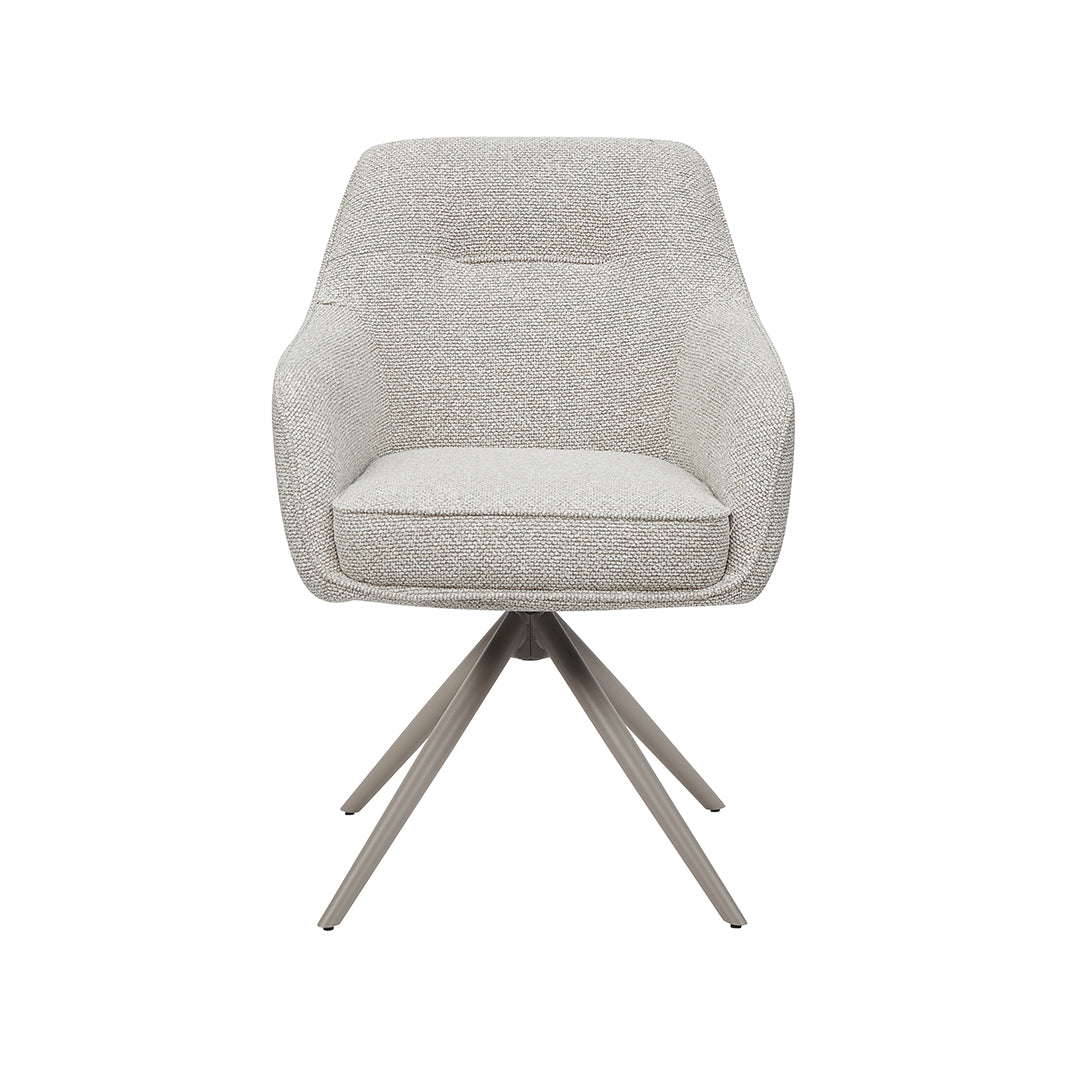 Eetkamerstoel Akira - Naturel - - Taupe Metalen Frame