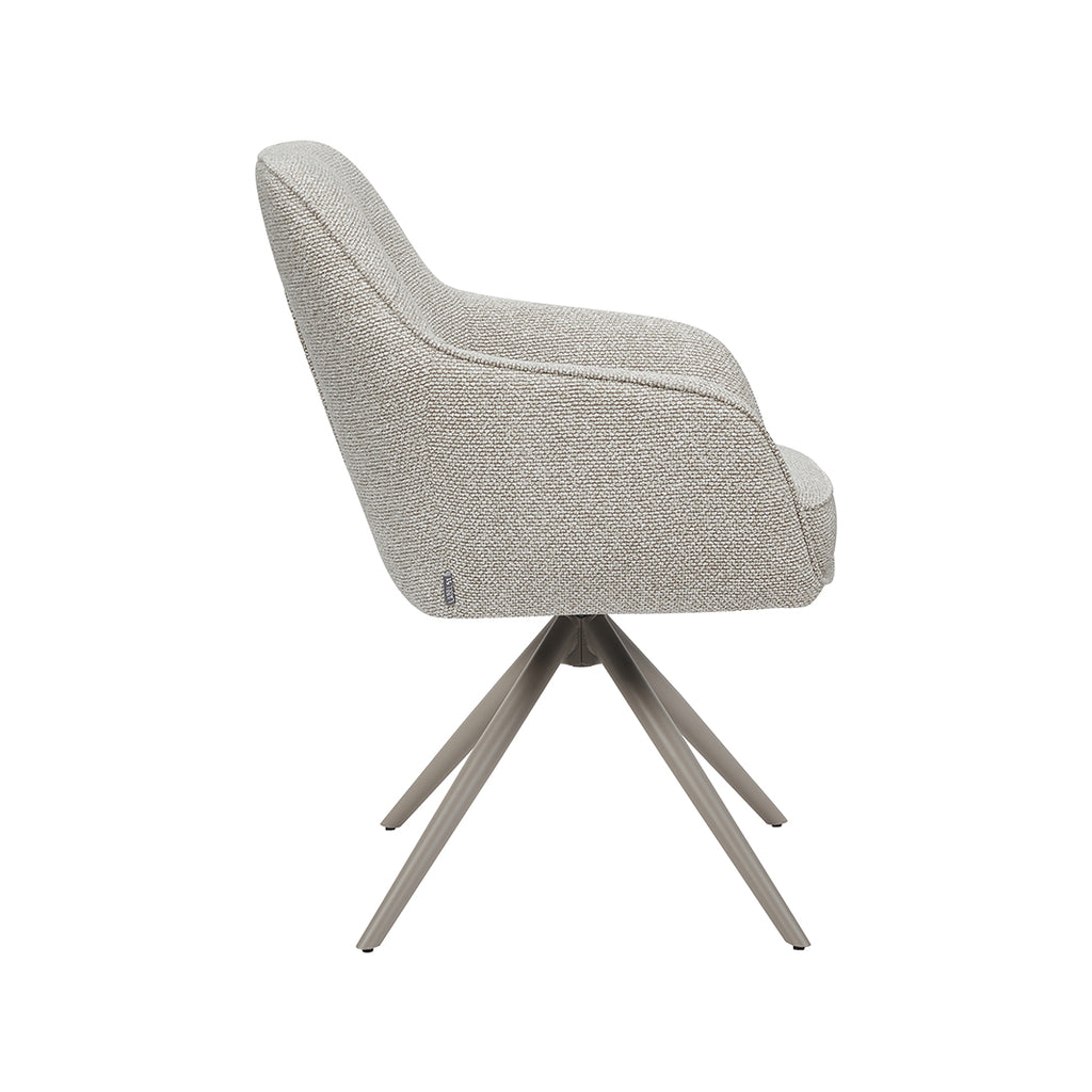 Eetkamerstoel Akira - Naturel - - Taupe Metalen Frame