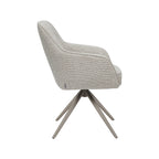 Eetkamerstoel Akira - Naturel - Boucle - Taupe Metalen Frame