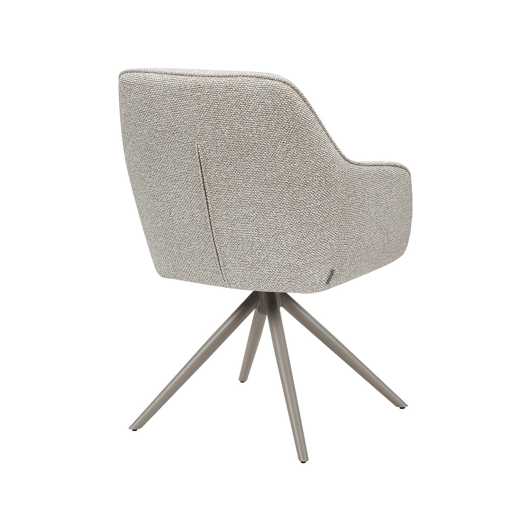 Eetkamerstoel Akira - Naturel - Boucle - Taupe Metalen Frame