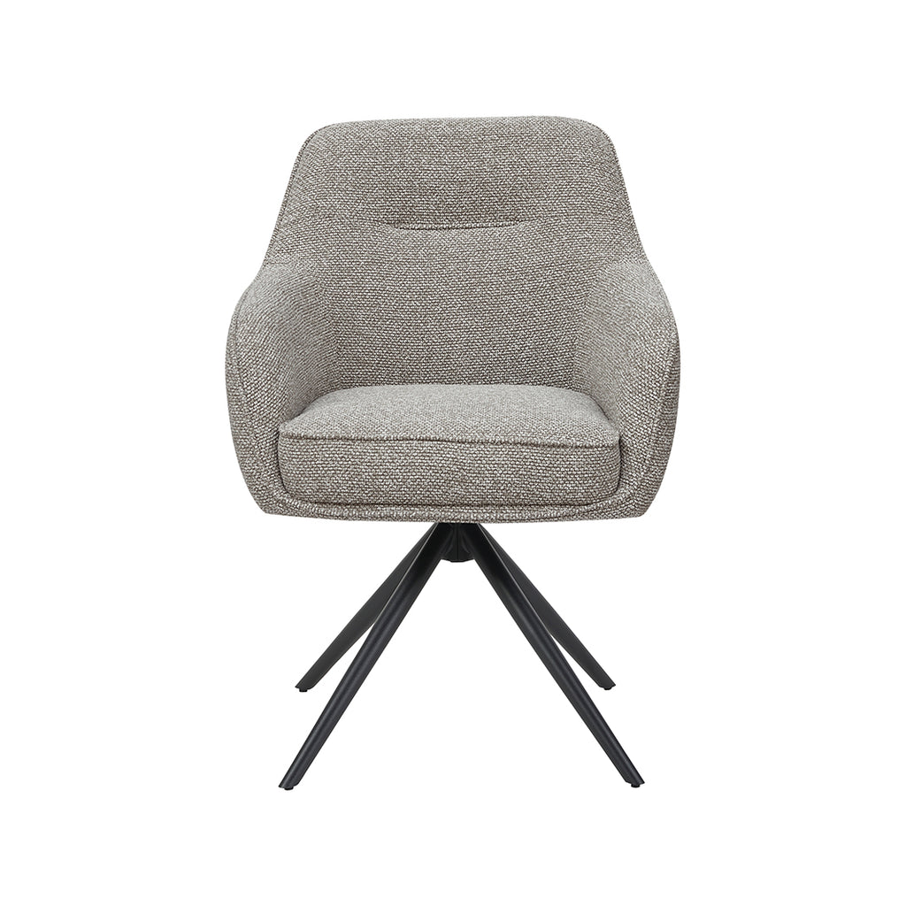 Eetkamerstoel Akira - Mushroom - Royal Boucle - Zwart Metalen Frame
