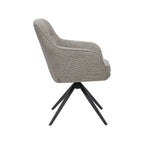 Eetkamerstoel Akira - Mushroom - Royal Boucle - Zwart Metalen Frame