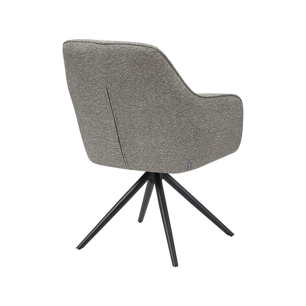 Eetkamerstoel Akira - Mushroom - Royal Boucle - Zwart Metalen Frame