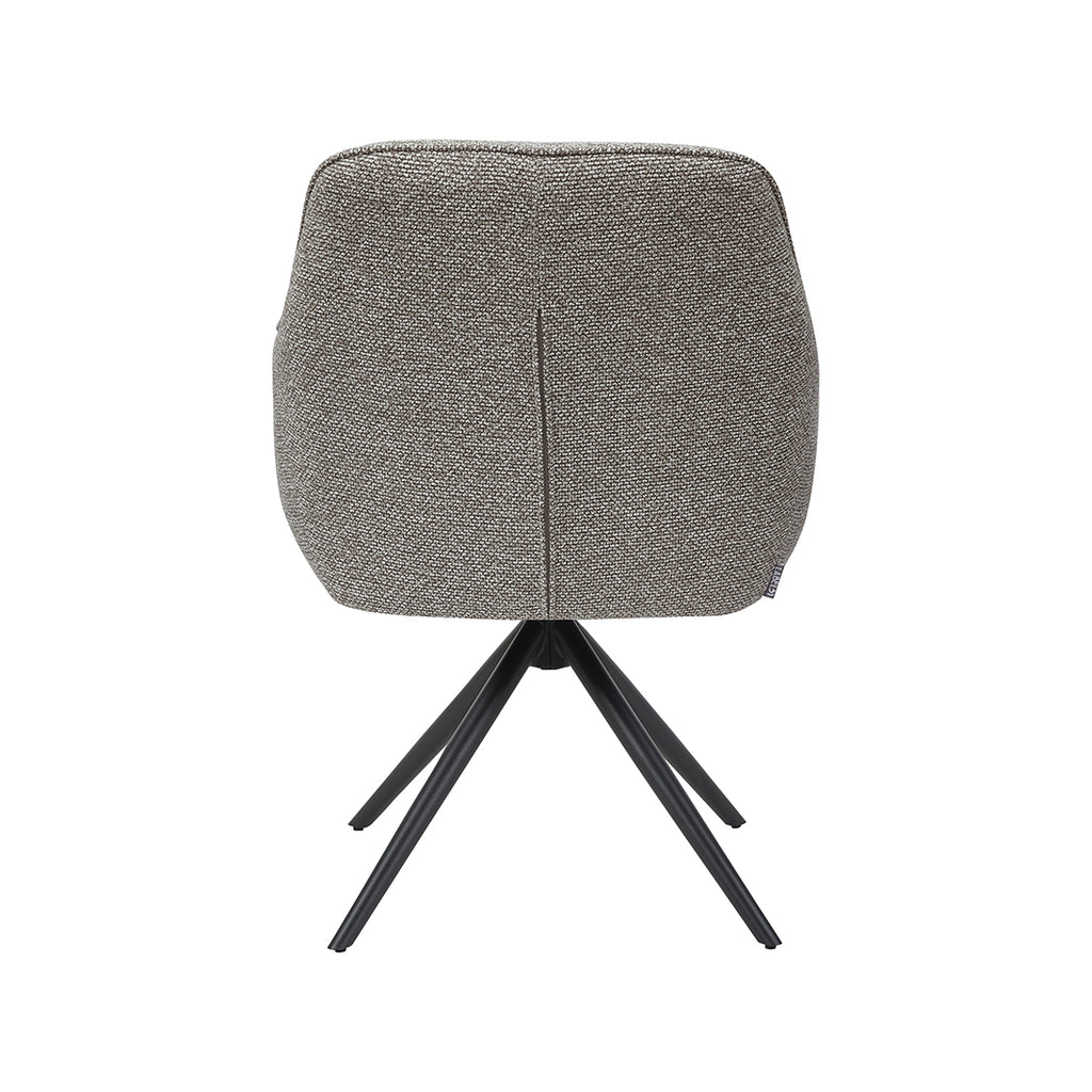 Eetkamerstoel Akira - Mushroom - Royal Boucle - Zwart Metalen Frame