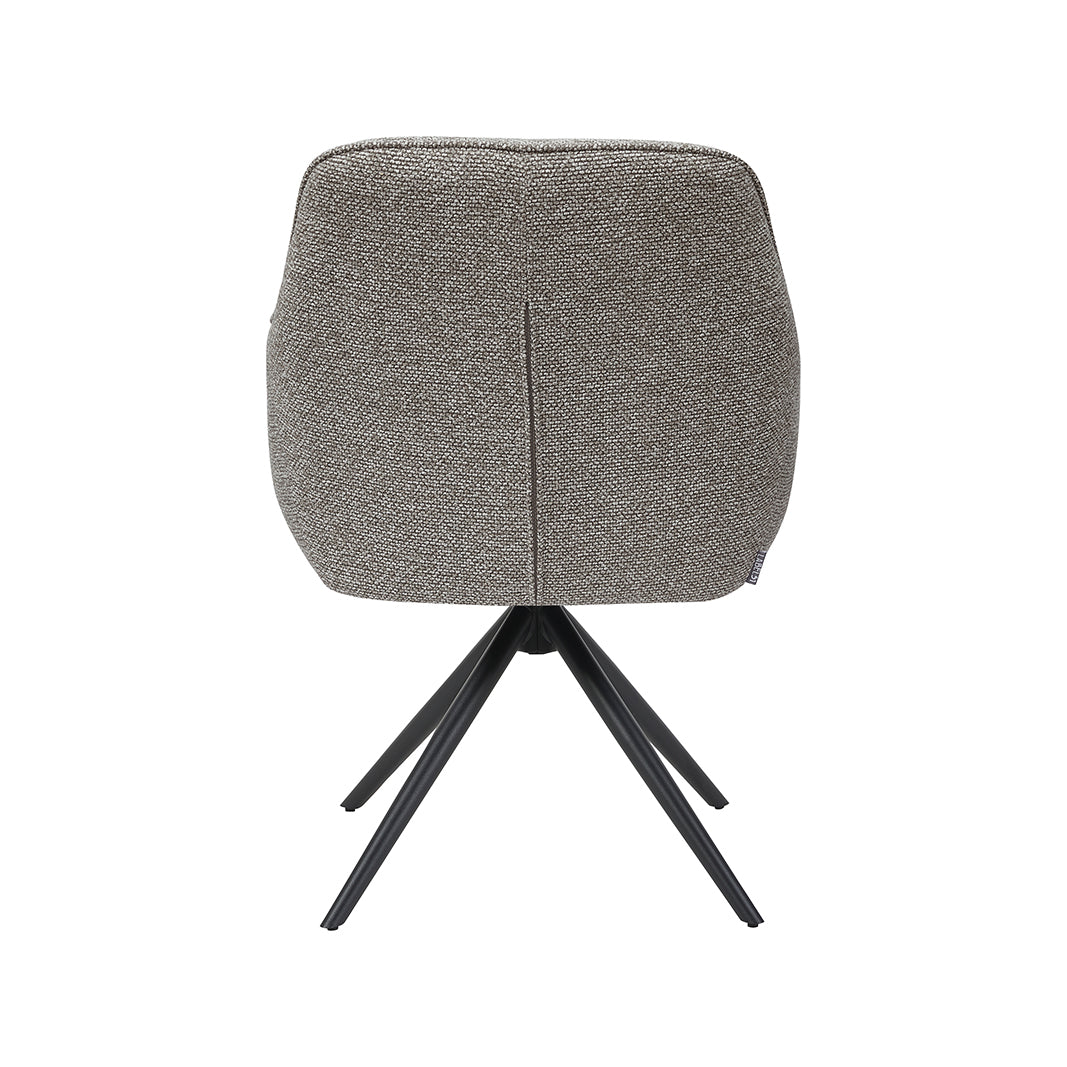 Eetkamerstoel Akira - Mushroom - Royal Boucle - Zwart Metalen Frame