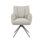 Eetkamerstoel Padua - Naturel - - Taupe Metalen Frame