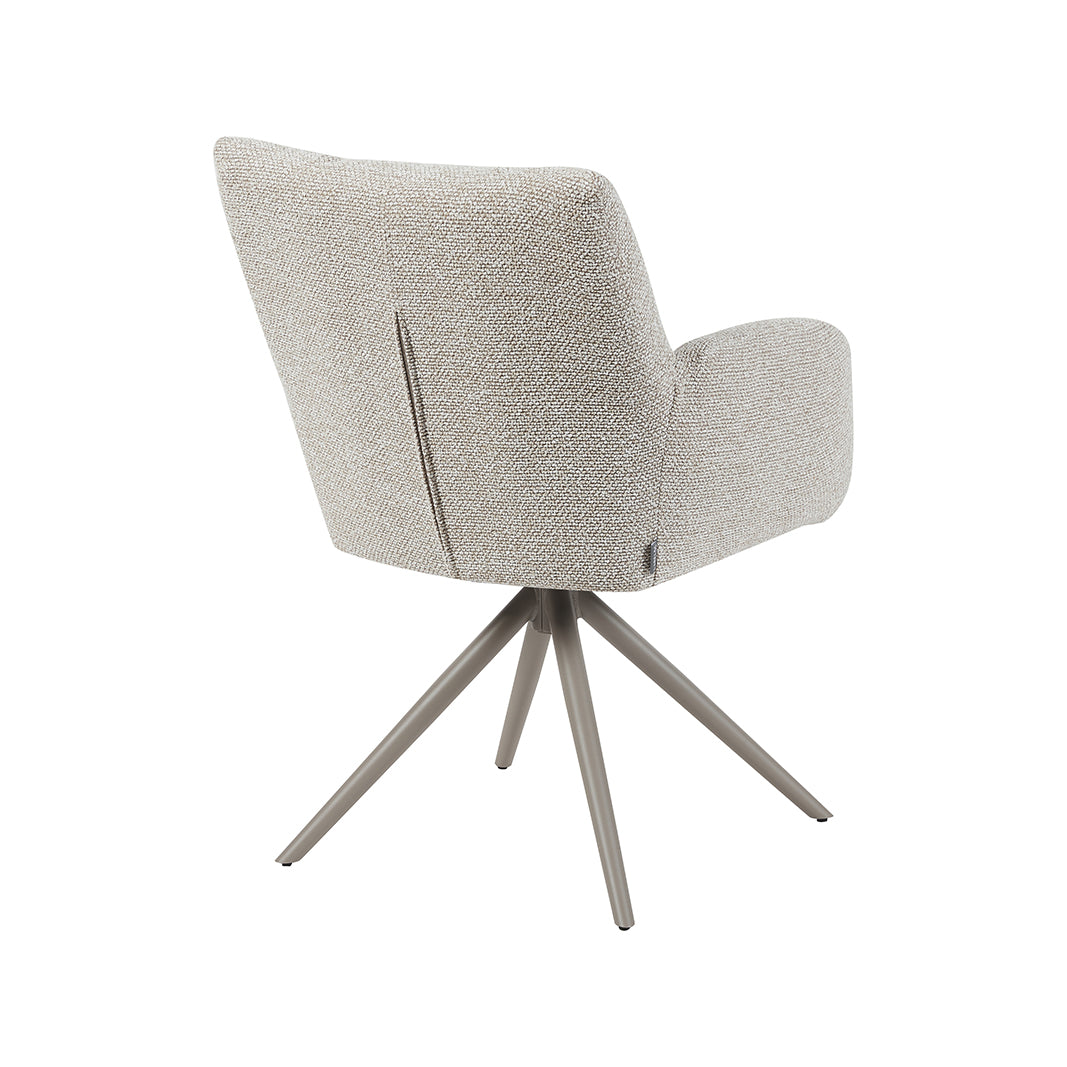 Eetkamerstoel Padua - Naturel - - Taupe Metalen Frame