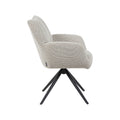 Eetkamerstoel Padua - Naturel - Royal Boucle - Zwart Metalen Frame