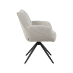 Eetkamerstoel Padua - Naturel - Royal Boucle - Zwart Metalen Frame