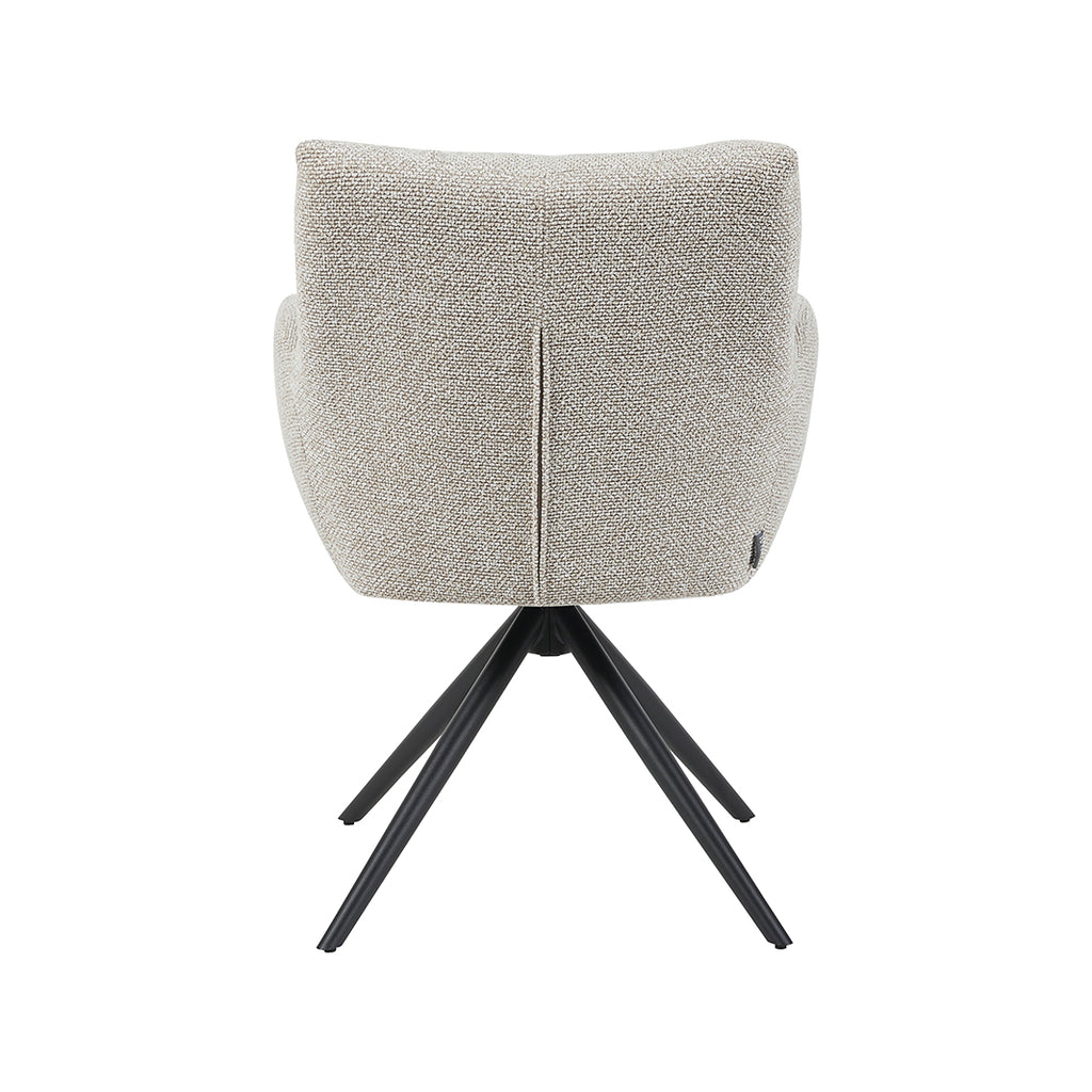 Eetkamerstoel Padua - Naturel - Royal Boucle - Zwart Metalen Frame