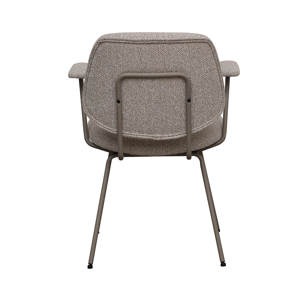 Eetkamerstoel Loreto - Naturel - Boucle - Taupe Metalen Frame