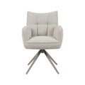 Eetkamerstoel Amalfi - Naturel - Royal Boucle - Taupe Metalen Frame