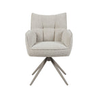 Eetkamerstoel Amalfi - Naturel - Royal Boucle - Taupe Metalen Frame