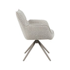 Eetkamerstoel Amalfi - Naturel - Royal Boucle - Taupe Metalen Frame