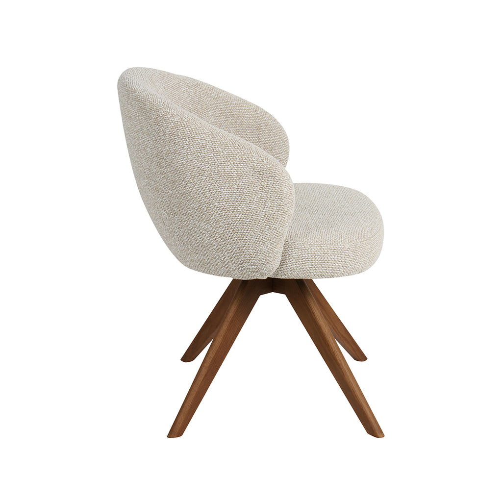 Eetkamerstoel Sabi - Naturel - Royal Boucle - Walnoot Houten Frame