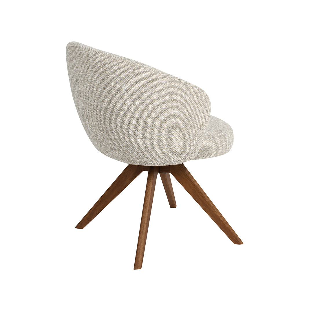 Eetkamerstoel Sabi - Naturel - Royal Boucle - Walnoot Houten Frame
