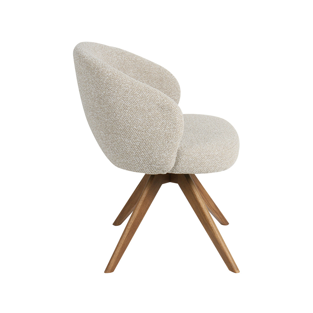 Eetkamerstoel Sabi - Naturel - Boucle - Naturel Houten Frame