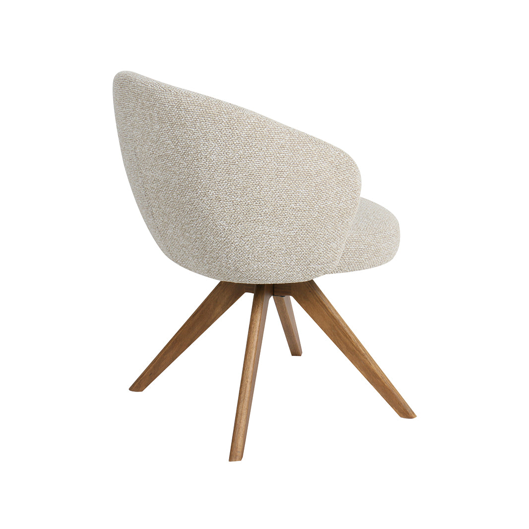 Eetkamerstoel Sabi - Naturel - Boucle - Naturel Houten Frame