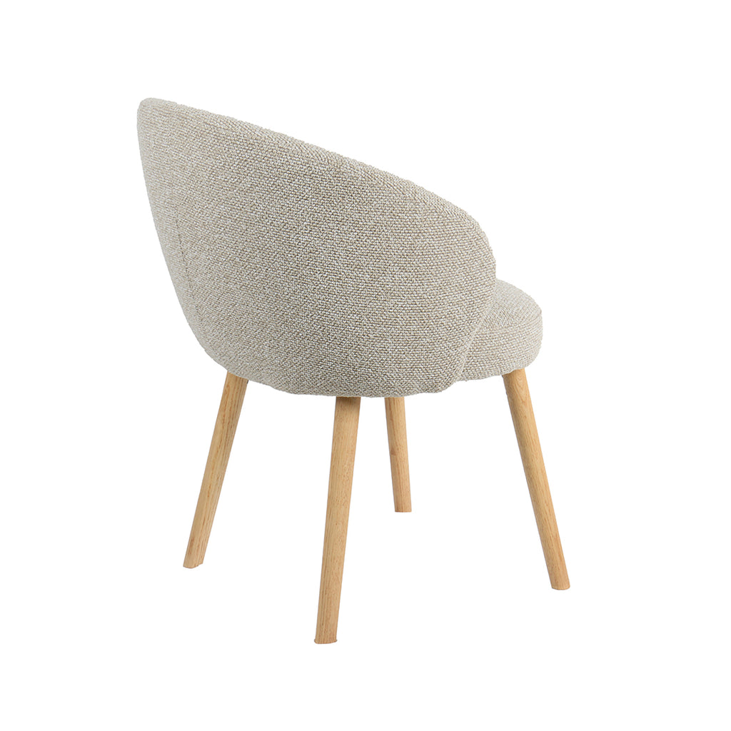 Eetkamerstoel Shiro - Naturel - Royal Boucle - Naturel Houten Frame