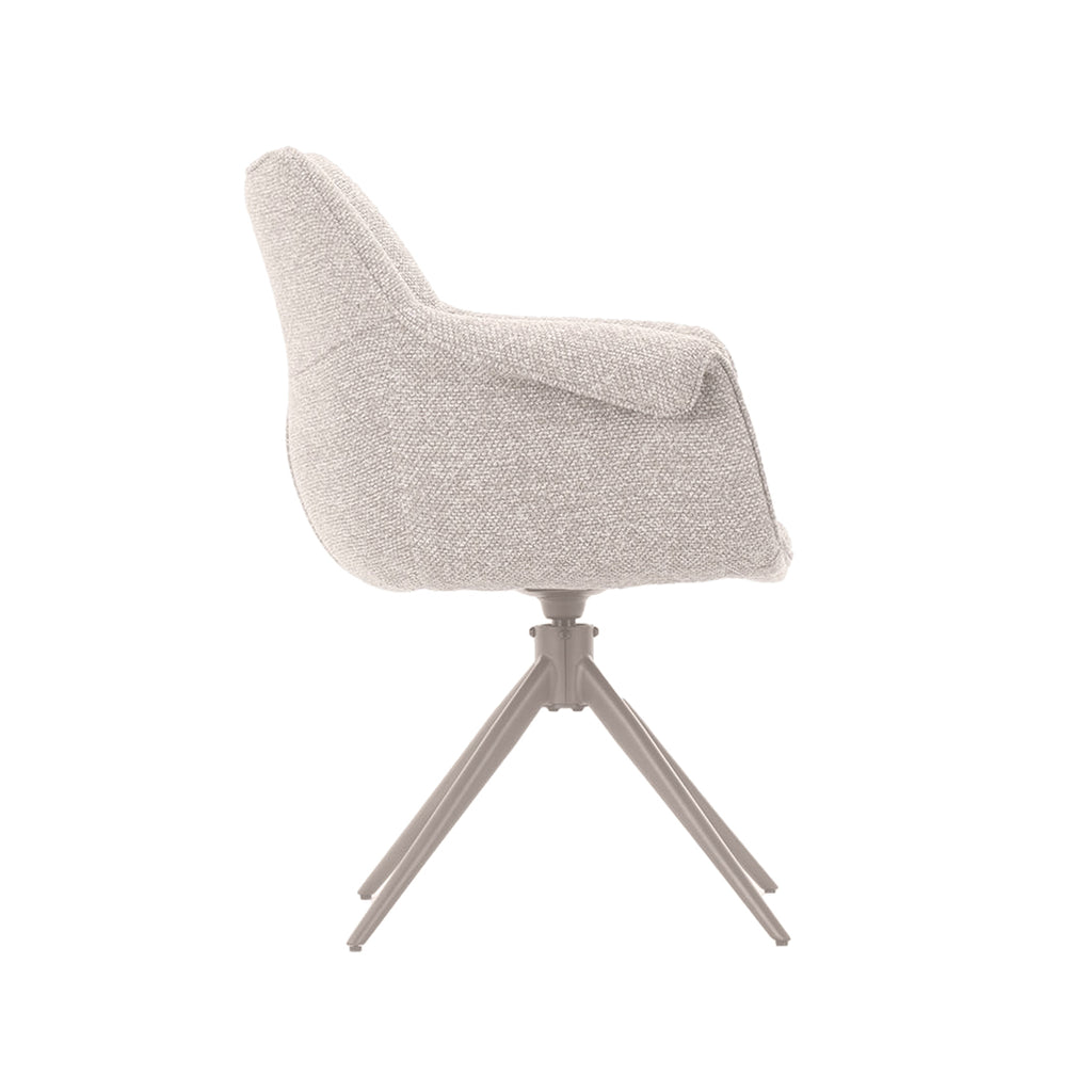 Eetkamerstoel Narumi - Naturel - Royal Boucle - Taupe Metalen Frame