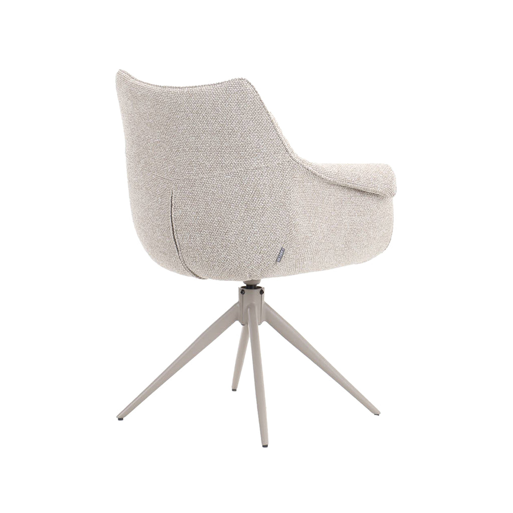 Eetkamerstoel Narumi - Naturel - Royal Boucle - Taupe Metalen Frame