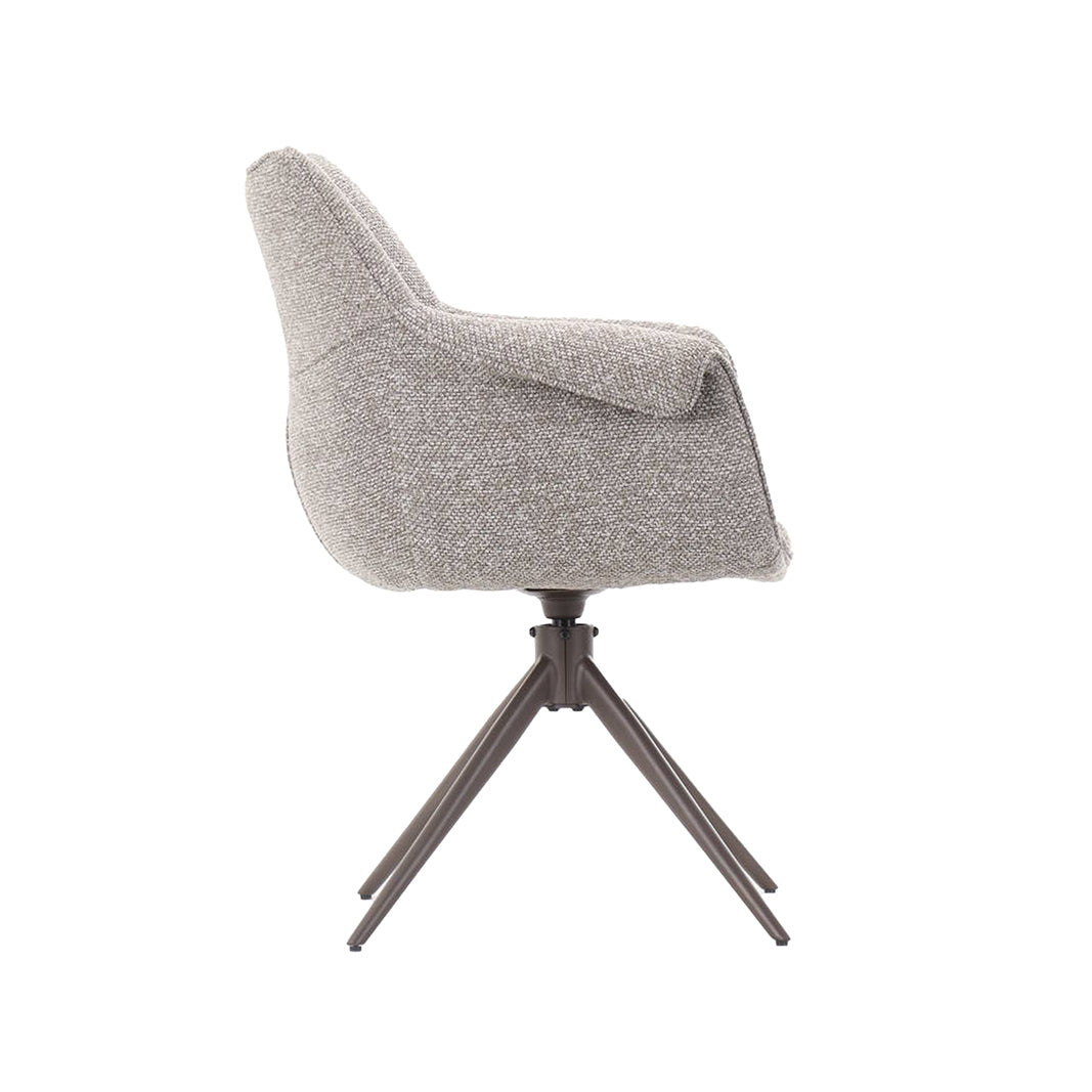 Eetkamerstoel Narumi - Mushroom - Royal Boucle - Brons Metalen Frame