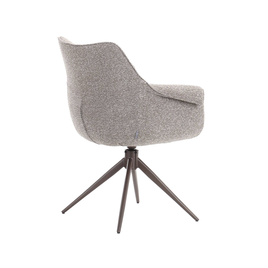 Eetkamerstoel Narumi - Mushroom - Boucle - Brons Metalen Frame