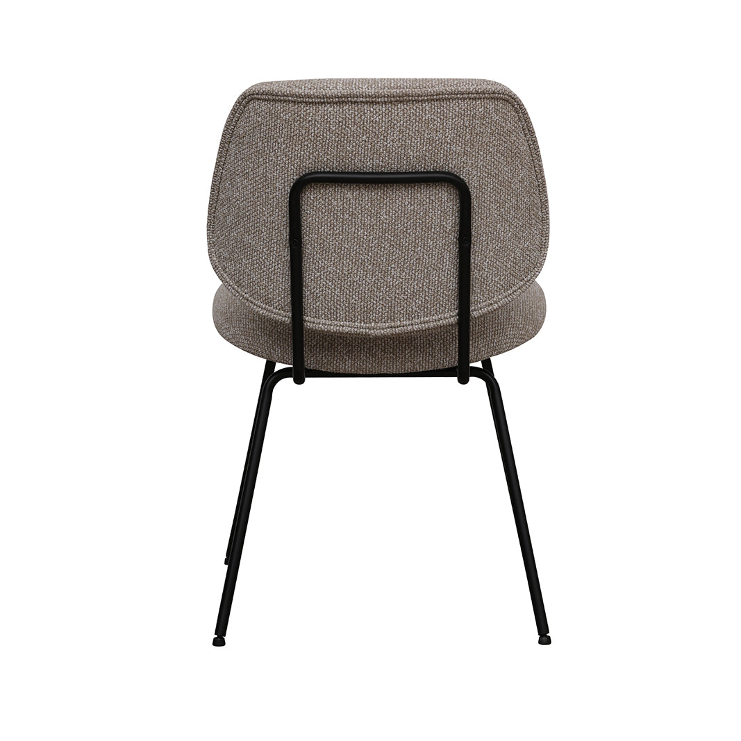 Eetkamerstoel Ravenna - Naturel - Boucle - Zwart Metalen Frame