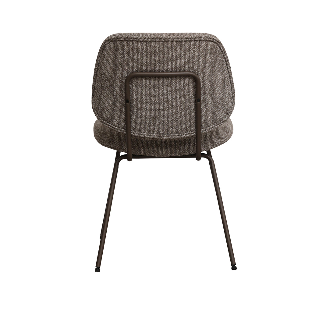 Eetkamerstoel Ravenna - Mushroom - Royal Boucle - Brons Metalen Frame