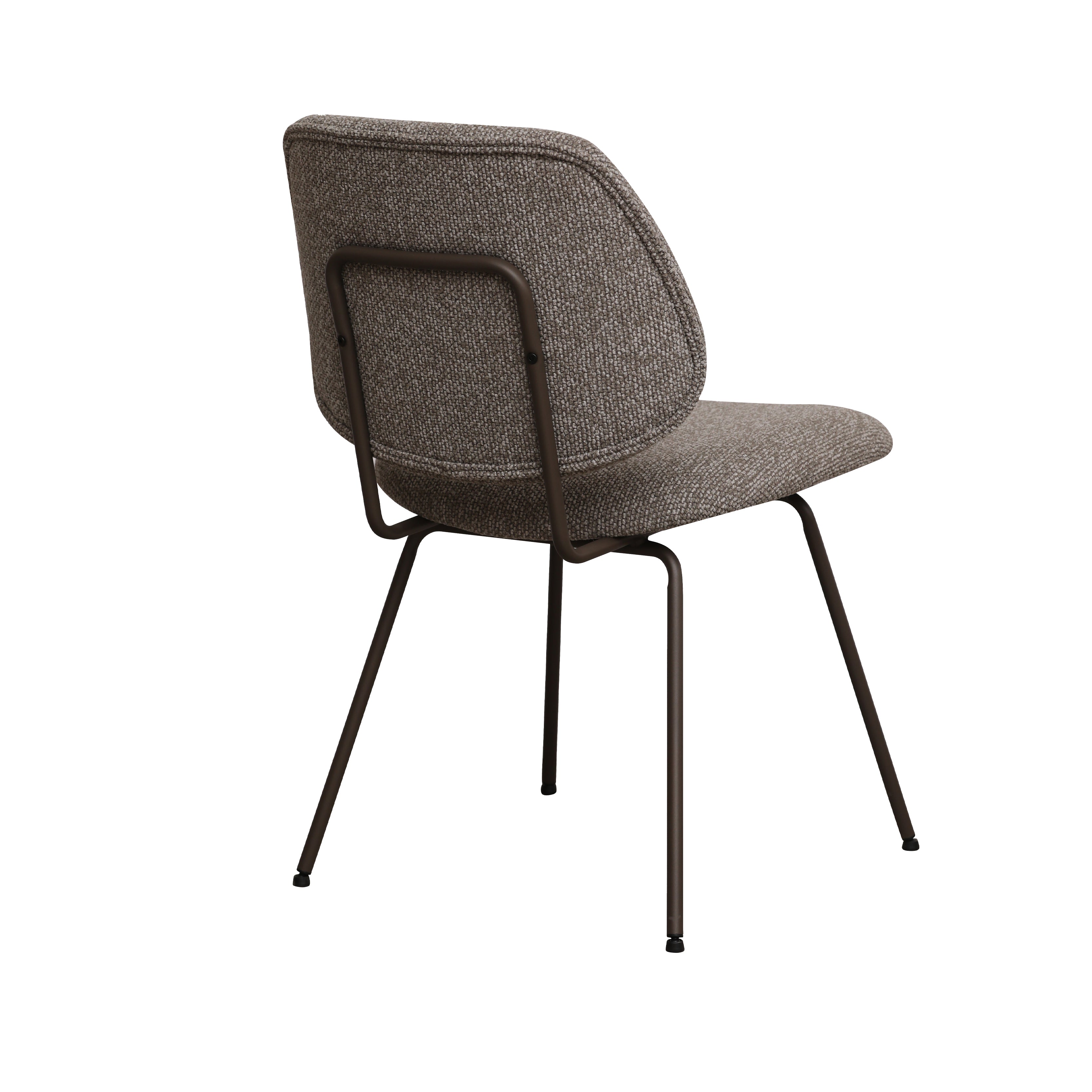 Eetkamerstoel Ravenna - Mushroom - Boucle - Brons Metalen Frame