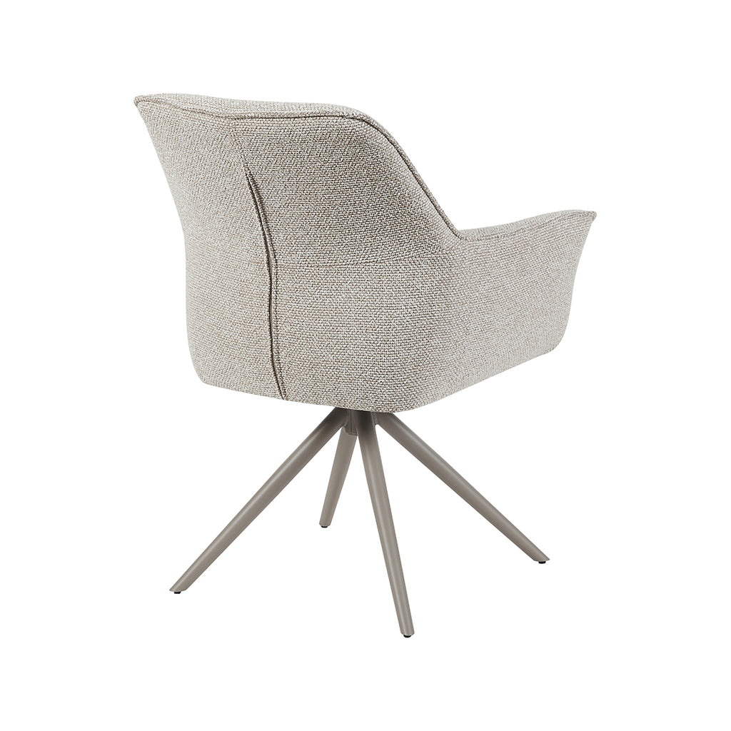 Eetkamerstoel Kimora - Naturel - Royal Boucle - Taupe Metalen Frame