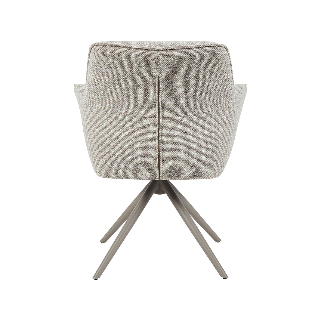Eetkamerstoel Kimora - Naturel - Royal Boucle - Taupe Metalen Frame