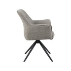 Eetkamerstoel Kimora - Mushroom - Royal Boucle - Zwart Metalen Frame