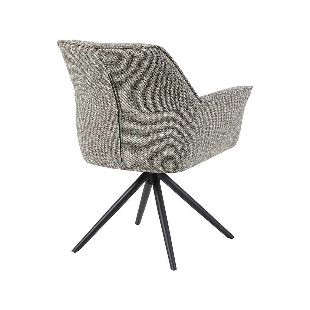 Eetkamerstoel Kimora - Mushroom - Royal Boucle - Zwart Metalen Frame