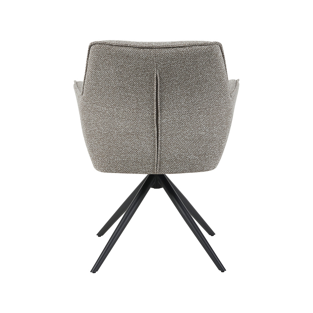 Eetkamerstoel Kimora - Mushroom - Royal Boucle - Zwart Metalen Frame