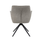 Eetkamerstoel Kimora - Mushroom - Royal Boucle - Zwart Metalen Frame