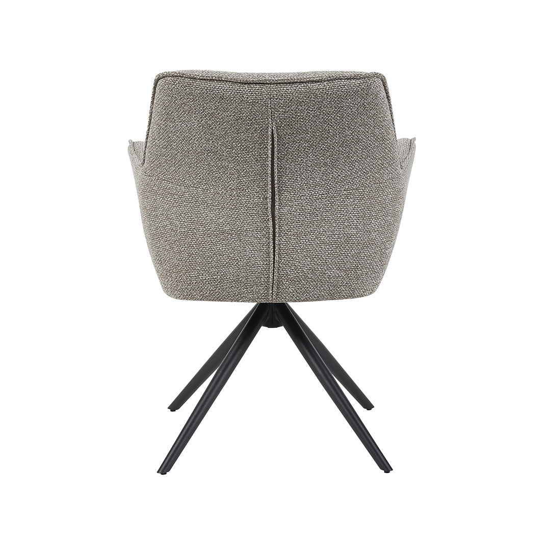 Eetkamerstoel Kimora - Mushroom - Royal Boucle - Zwart Metalen Frame