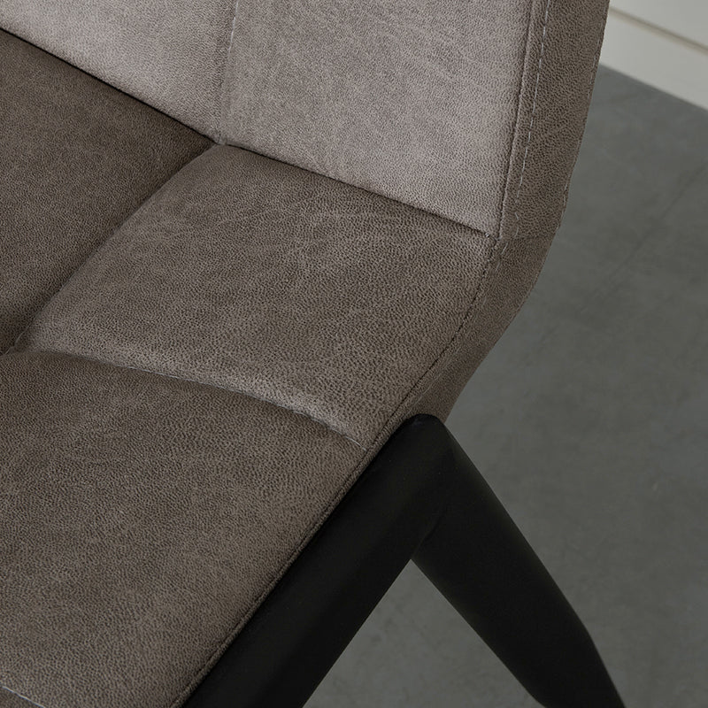 Eetkamerstoel Noor - Taupe - Micro Suede - Zwart Metalen Frame
