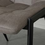 Eetkamerstoel Noor - Taupe - Micro Suede - Zwart Metalen Frame