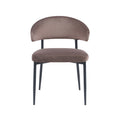 Eetkamerstoel Bliss - Taupe - Fluweel - Zwart Metalen Frame