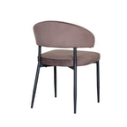 Eetkamerstoel Bliss - Taupe - Fluweel - Zwart Metalen Frame